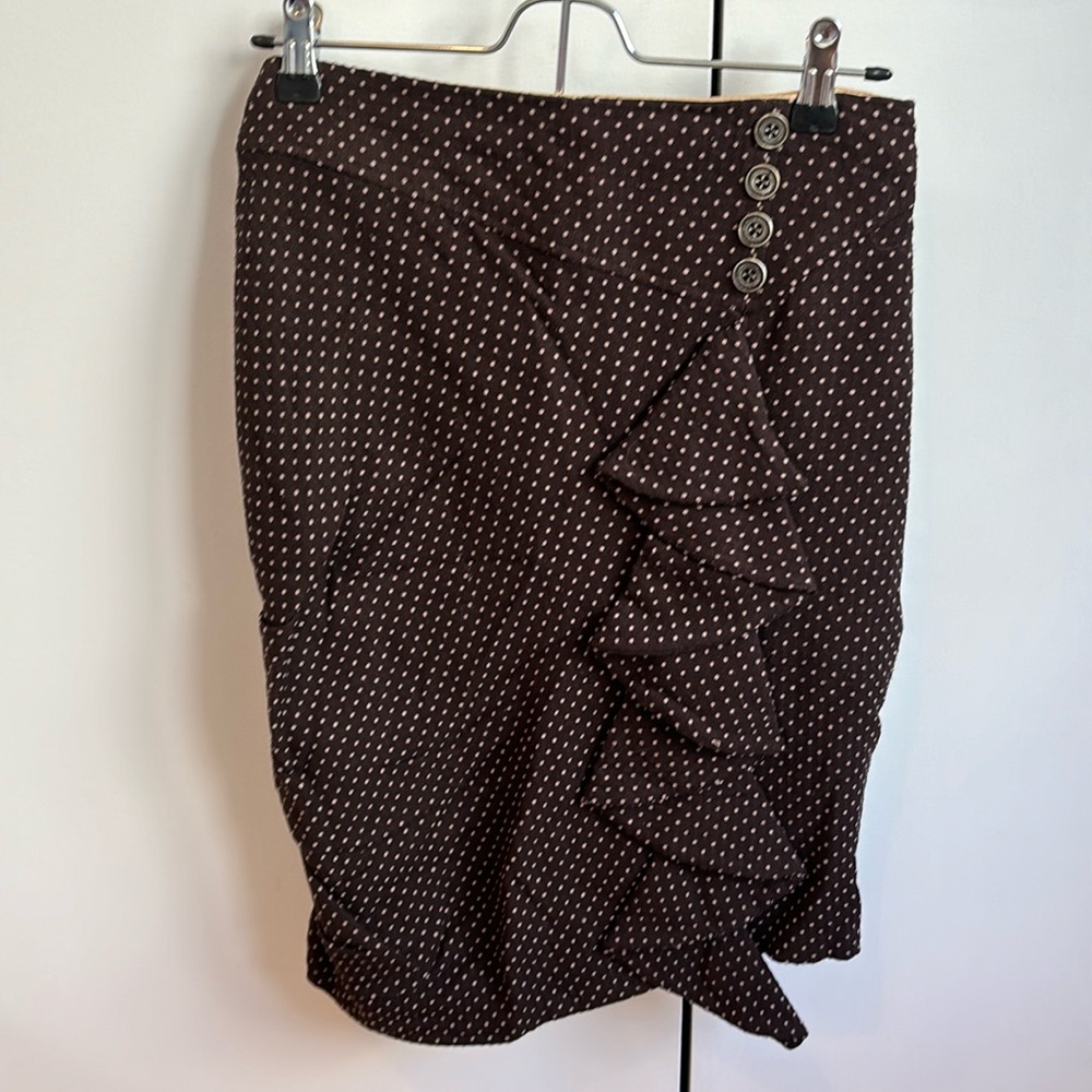 Anthropologie Polka Dot Pencil Skirt Size 2